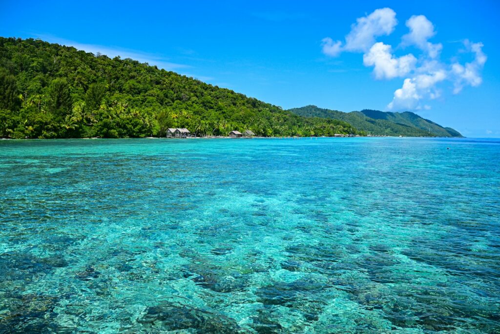 A view of the ocean from a boat
